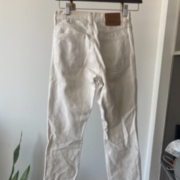 Distressed White High Waisted Levi Wedgie Jeans - Picture 4 of 5